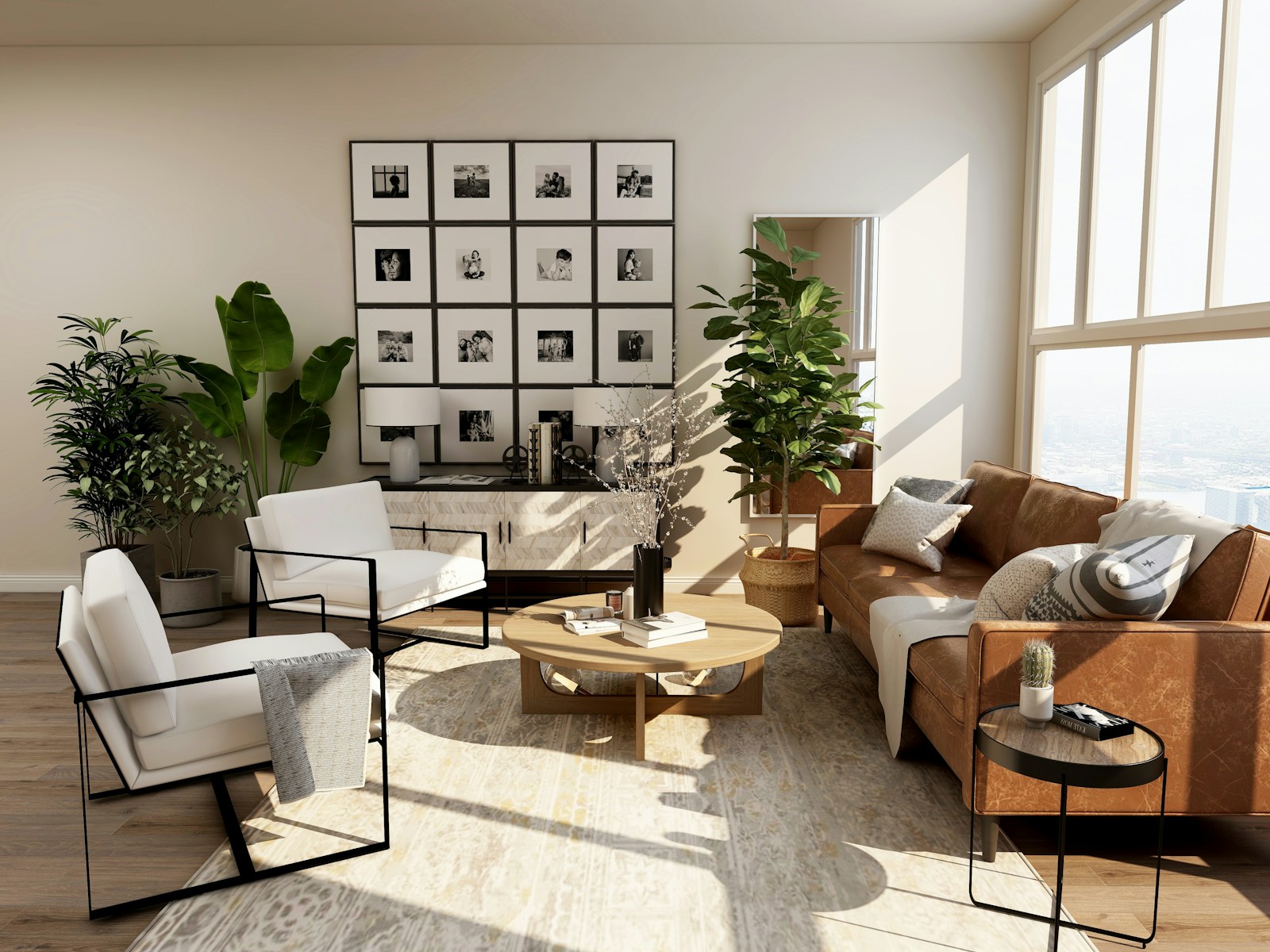 Illustrative light-filled luxury living room
